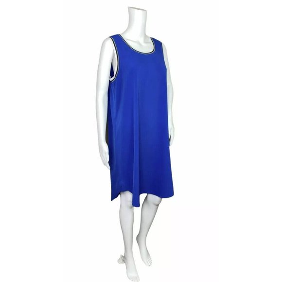 ABS Allen Schwartz Blue Sleeveless Jersey  T-Shirt Dress Size Large - Picture 1 of 7